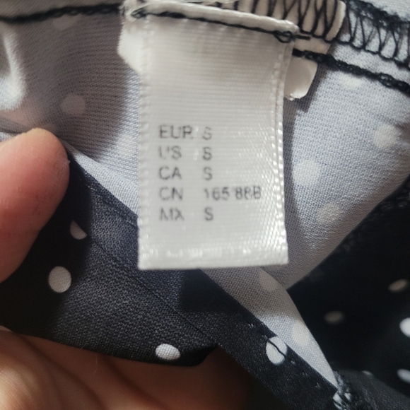 Unknown Brand Black and White Polka Dot Long Sleeve Top S - Picture 6 of 7